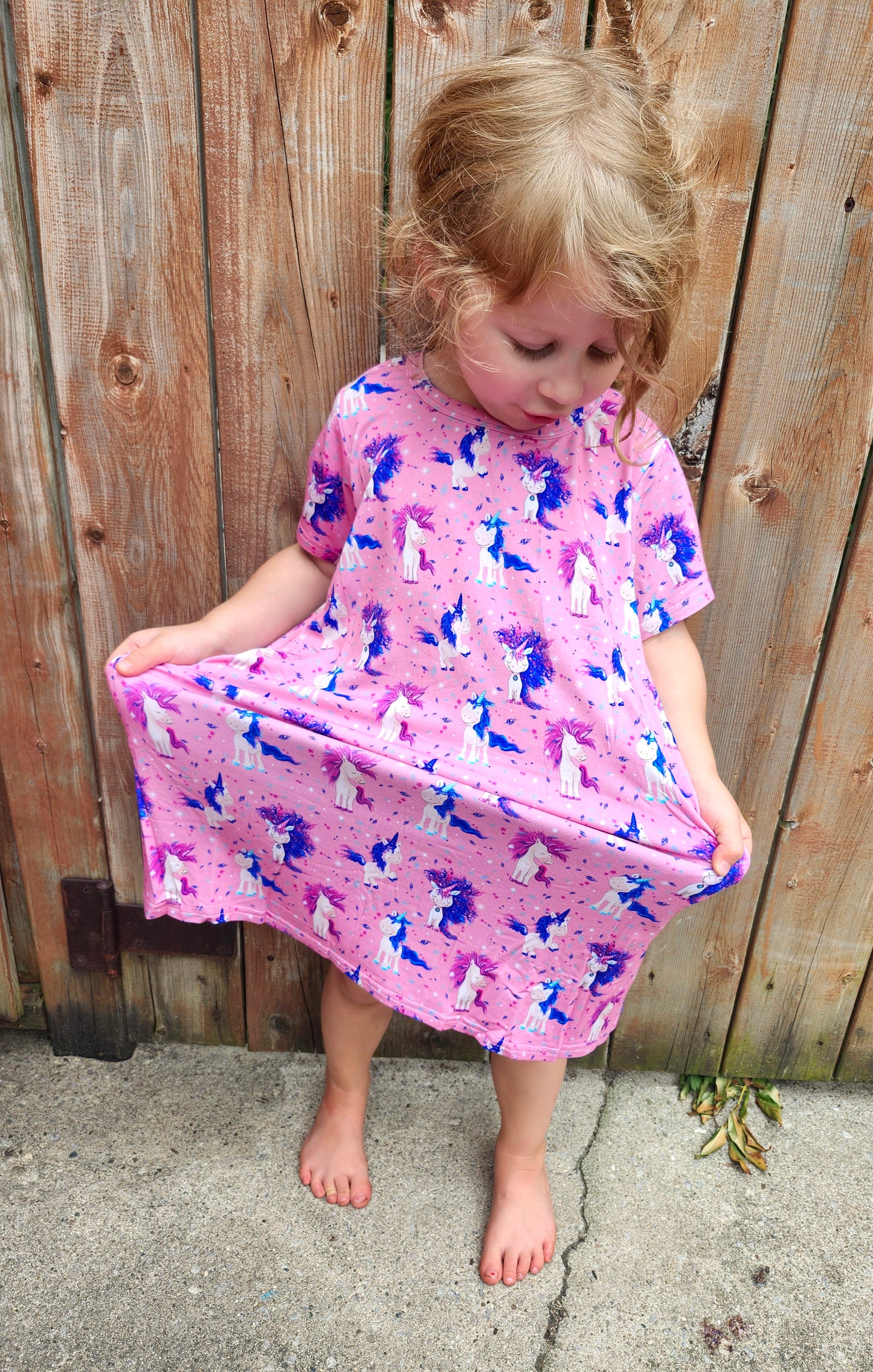 Unicorn Sparkle Kids T-Shirt Dress