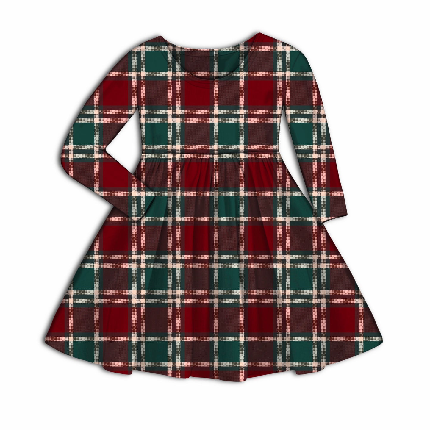 Christmas Plaid Twirl Dress