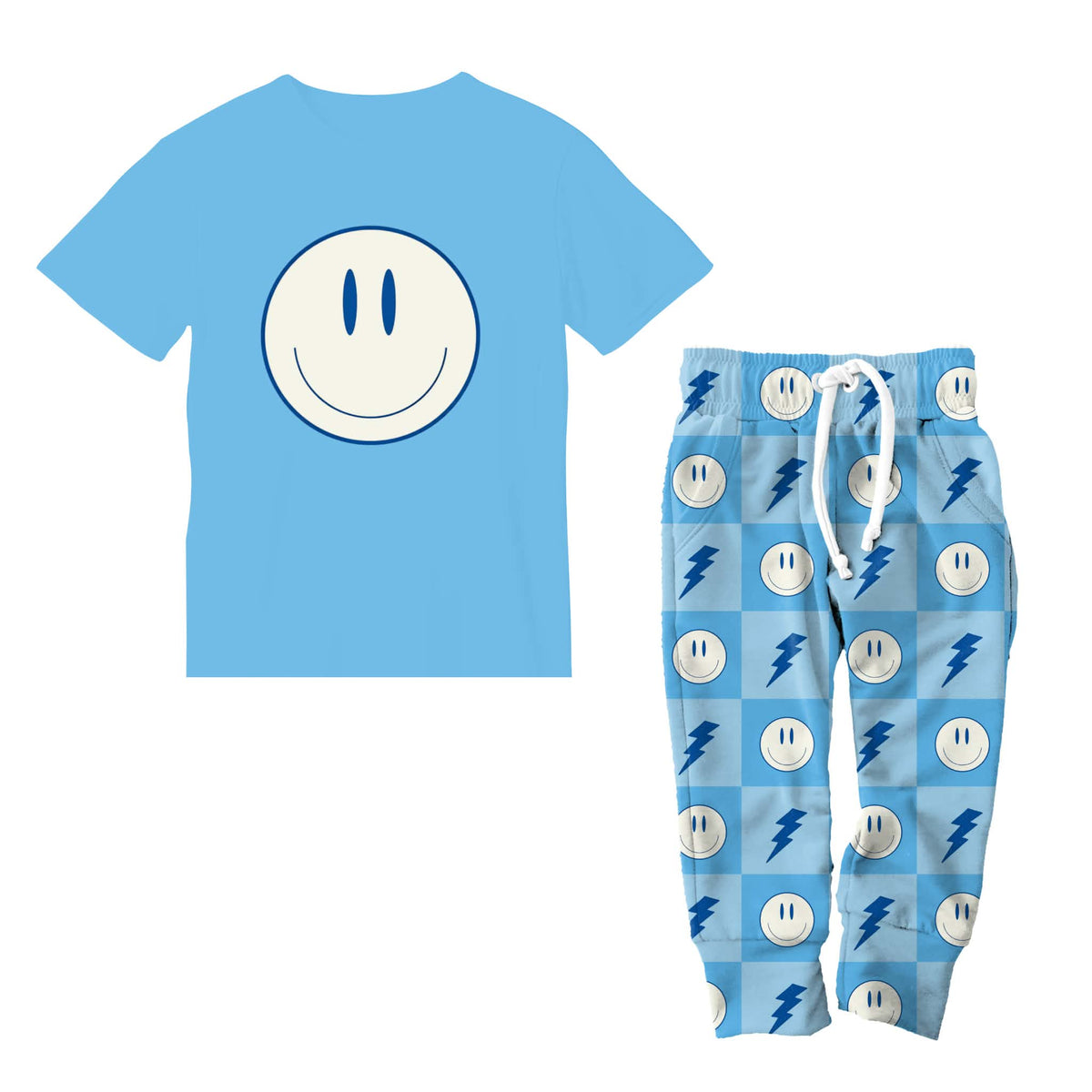 Bolts T-shirt and Joggers Set (Blue)