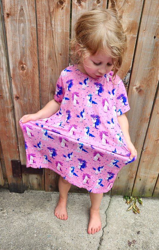 Unicorn Sparkle Kids T-Shirt  Dress