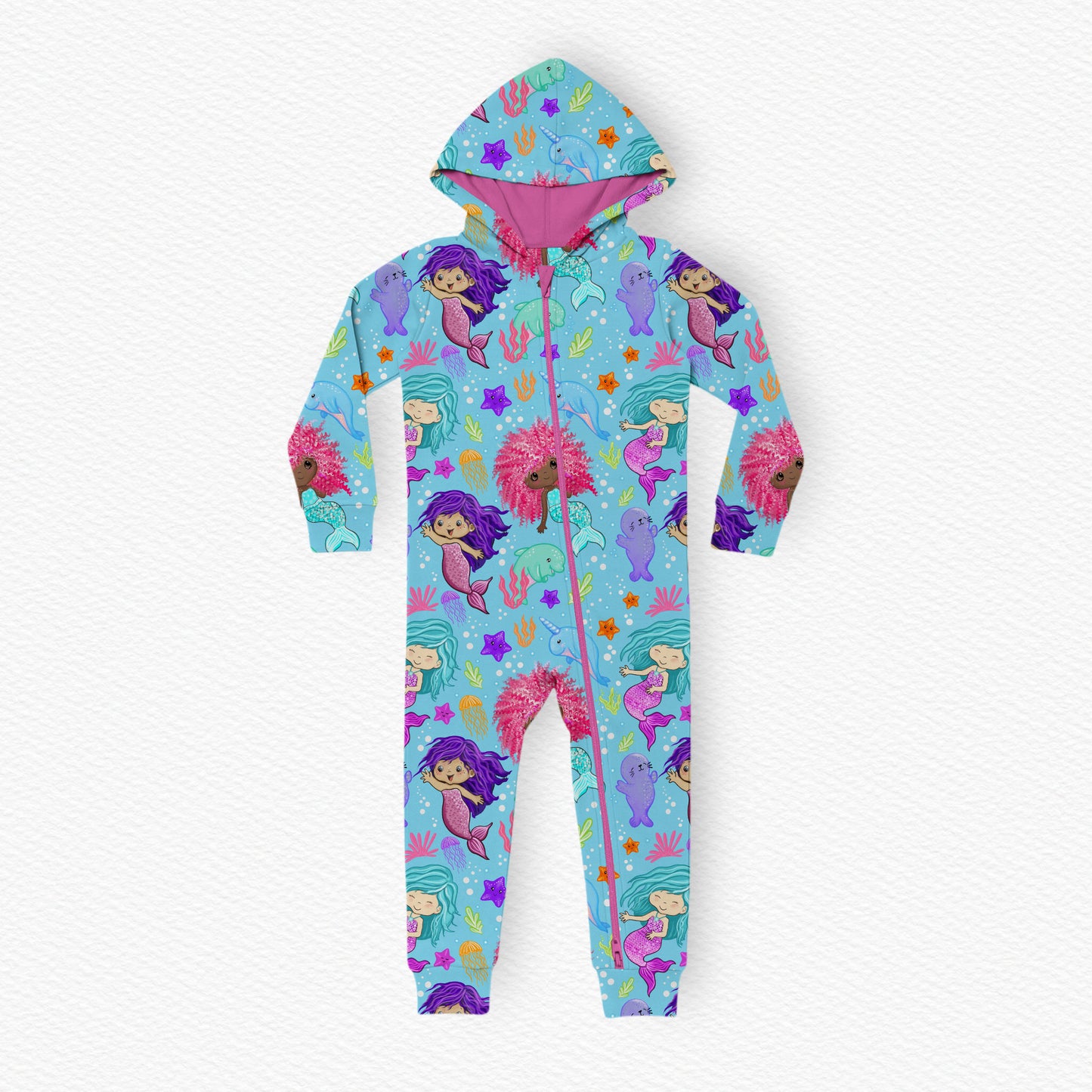 Mermaid Splash Hooded Romper