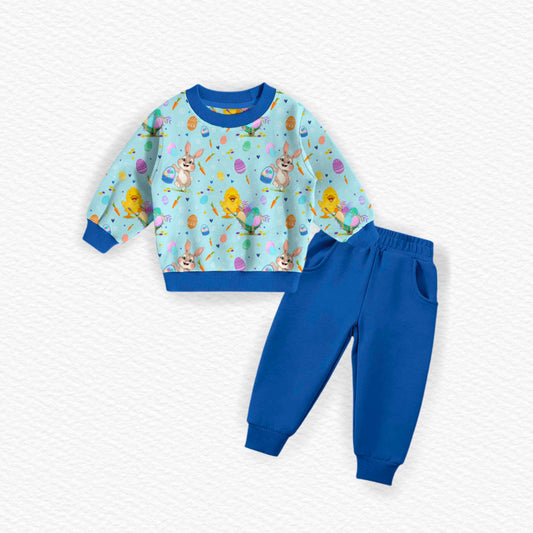 Bunny Trails Blue Jogger Suit