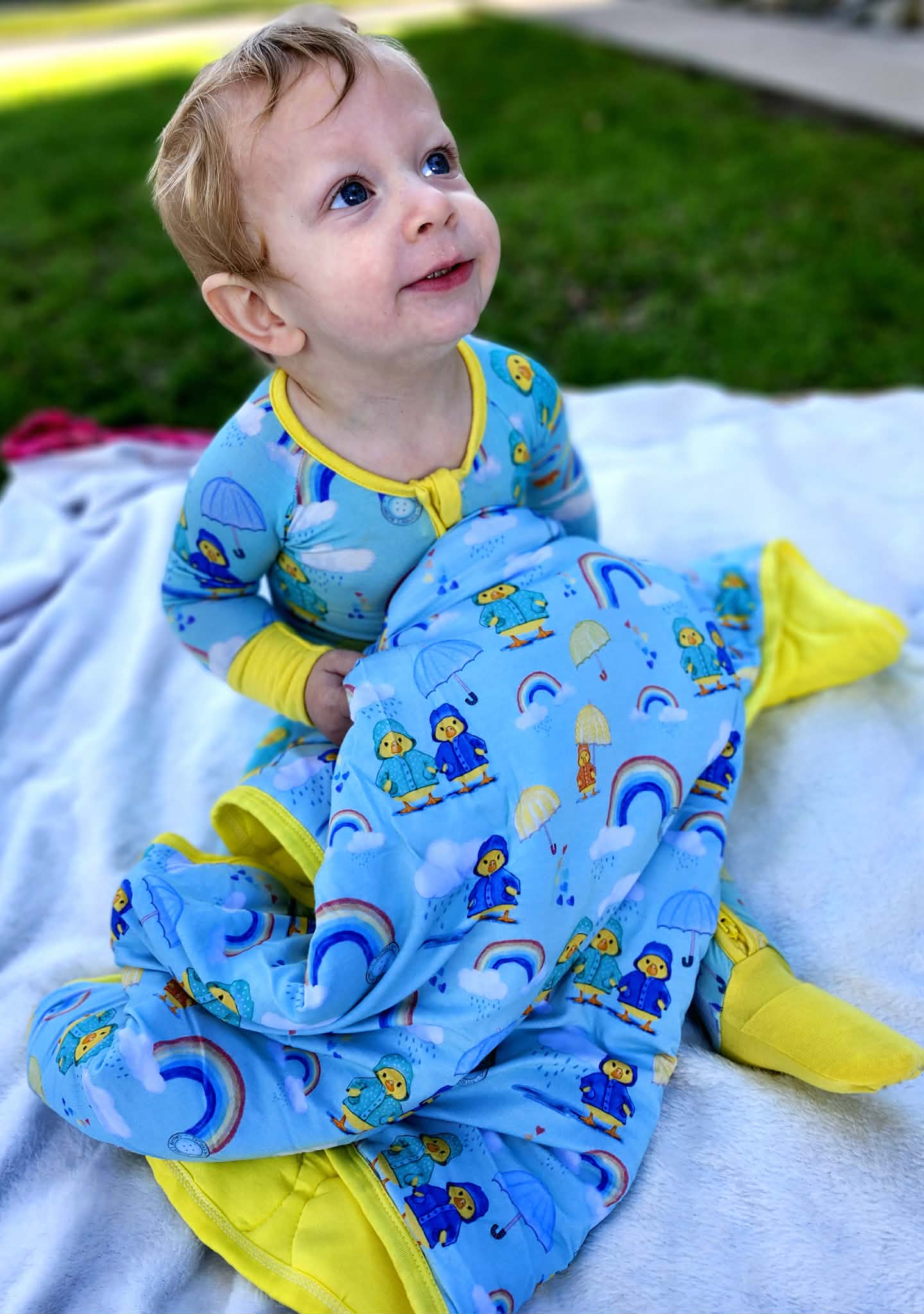 Rainbow Waddlers Quilted Cozy Blankets