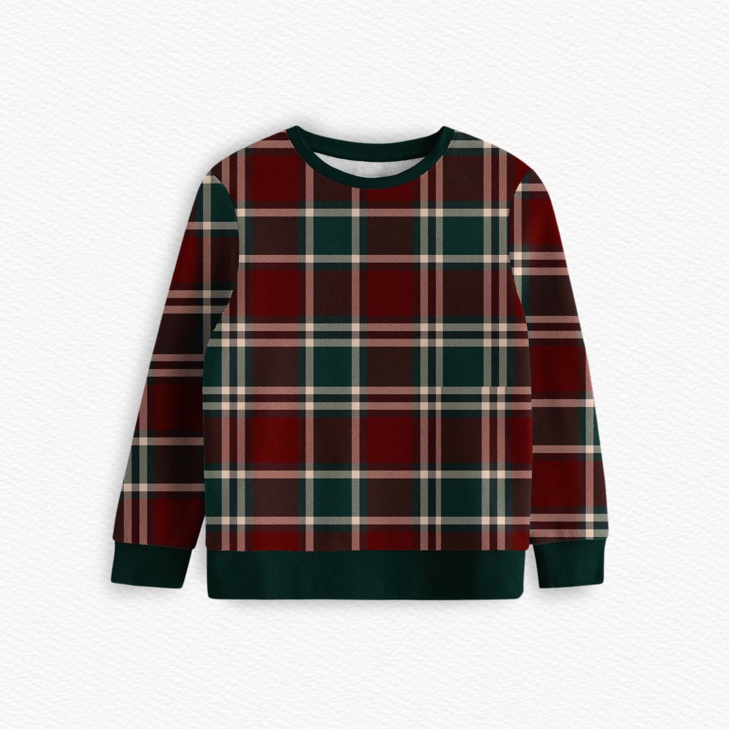 Christmas Plaid Kid's Crew Neck