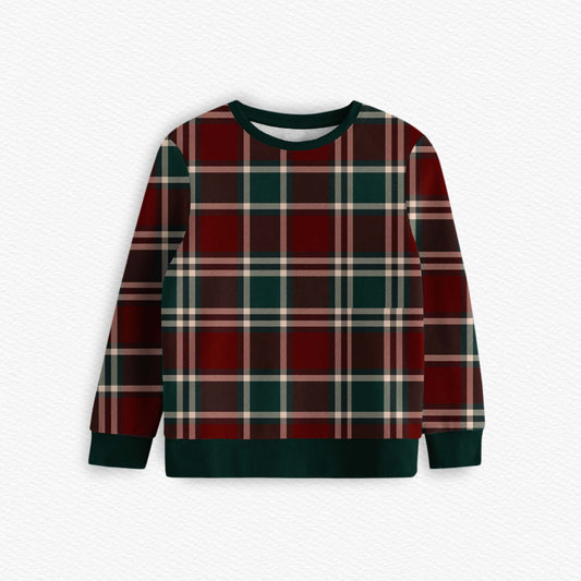 Christmas Plaid Kid's Crew Neck